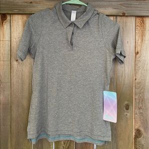NWT heather gray iviva polo shirt
